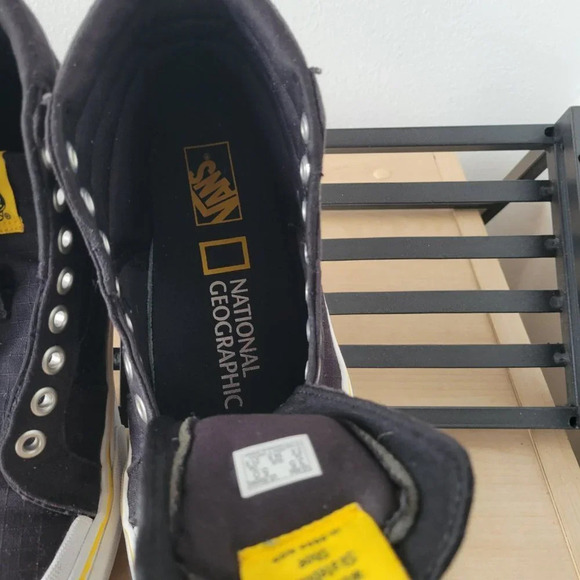 VANS National Geographic Sk8-Hi Reissue Black & Yellow Sneakers (Women Size: 5) - Picture 9 of 13